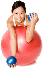 woman exercises with medicine ball